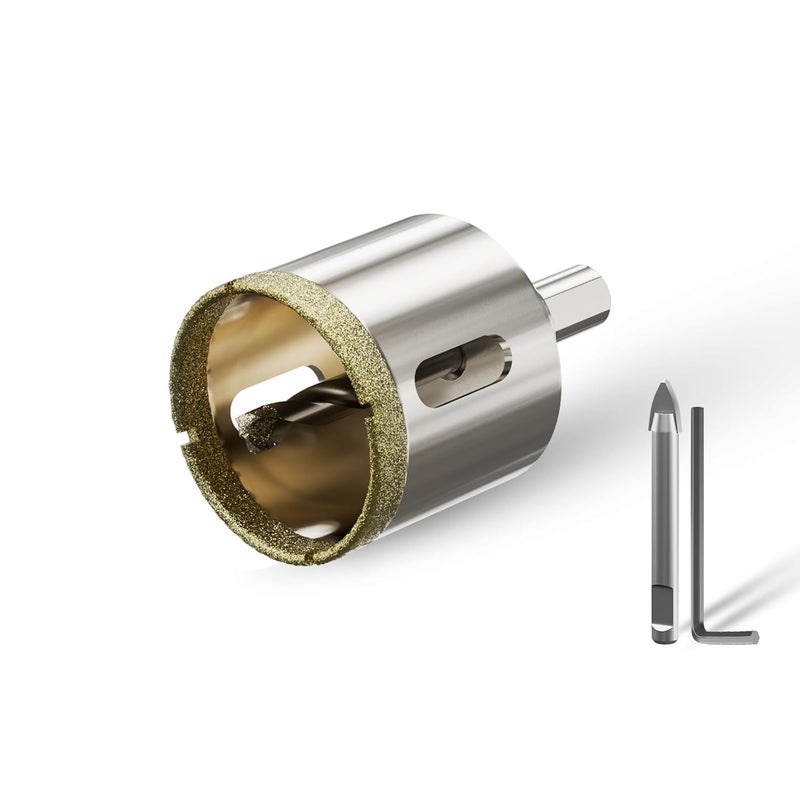 CSOOM 1-5/8"(42mm) Diamond Hole Saw with Center Drill Bit, One-Touch Positioning, Easy to Penetrate Hard Materials Such as Ceramic, Tile, Glass, Granite, Marble, etc. - Image 1